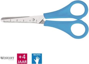 Lichtblauwe kinderschaar Westcott 13 cm ronde punt, Verzenden, Nieuw in verpakking