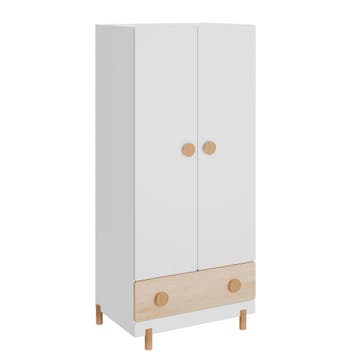 Kinderkledingkast Vaarentaa met lade 126x60x41 cm wit en eik, Verzenden, Nieuw