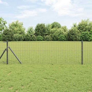 vidaXL Euro-hek met grondbevestiging 25 x 0,4 m PVC-Coated, Verzenden, Nieuw, IJzer