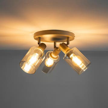 Plafondlamp Sepyora Glass 3L Beige - Nieuw in 2026, Huis en Inrichting, Dimbaar, Glas, Verzenden, Nieuw