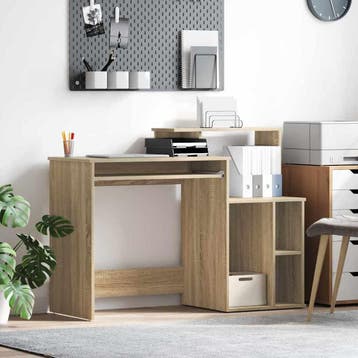 vidaXL Bureau Sonoma Eiken 120,5 x 44 x 88,5 cm Bewerkt hout, Huis en Inrichting, Verzenden, Nieuw