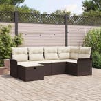 Tuin Sofa Set Met Kussen Met Opslag 6 Pcs Poly Riet - Bruin, Verzenden, Nieuw