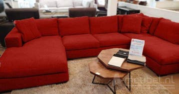 U-Bankstel Sloterdijk - loungebanken - Rood, Nieuw, 150 cm of meer, Stof, 300 cm of meer