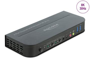 Delock DisplayPort 1.4 KVM Switch 8K USB 3.0 Audio, Ophalen of Verzenden, Nieuw