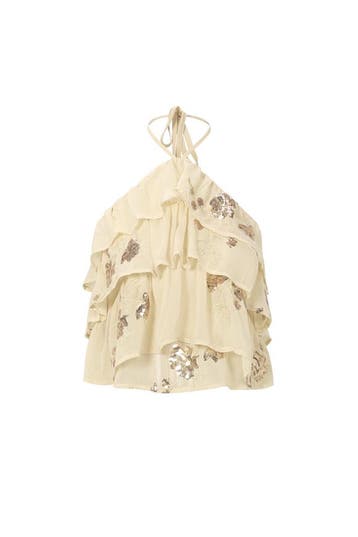 Bloemen Mouwloze Top | Lente & Zomer | Abrikoos, Lichtgroen, Kleding | Dames, Verzenden, Nieuw