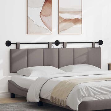 vidaXL Hangend hoofdbord Taupe Fluweel, Verzenden, Nieuw, Stof