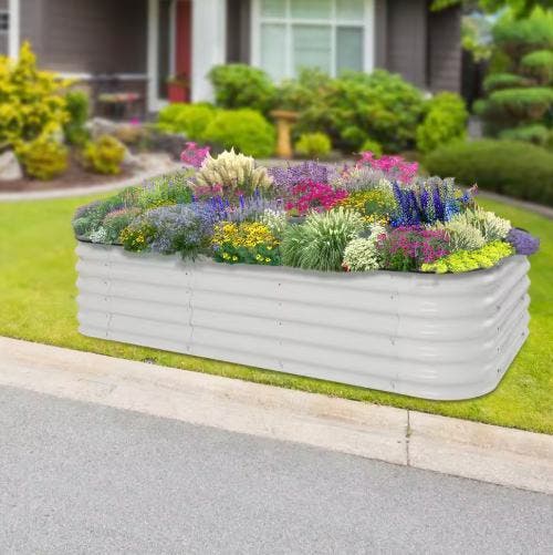 Grote Rechthoekige Tuin Bloempot 150x60x43cm Verzinkt Staal, Tuin en Terras, Bloempotten, Nieuw, Verzenden