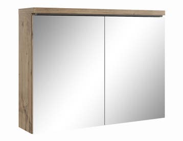Badkamerkast Paso 80 x 20 x 60 cm Kastanje Eiken Spiegelkast, Verzenden, Nieuw, Spiegelkast