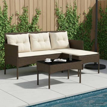 vidaXL Tuinbankenset 2 st poly rattan, Verzenden, Nieuw, Rotan, 2 zitplaatsen