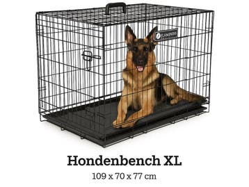 Flamingo Ebo - Hondenbench XL - Opvouwbaar met 2 deuren -, Verzenden, Nieuw