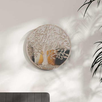 vidaXL Spiegel rond 40x2,5 cm ijzer zandkleurig, Huis en Inrichting, Verzenden, Nieuw