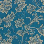 BA207 - Jacquardstof Garden Barocco – petrolkleurige