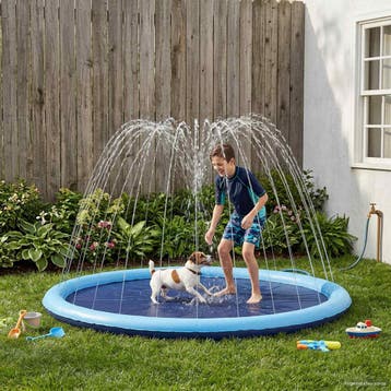 vidaXL Splash Pad voor Kinderen en Honden Blauw Ø150 x 10 cm, Verzenden, Nieuw