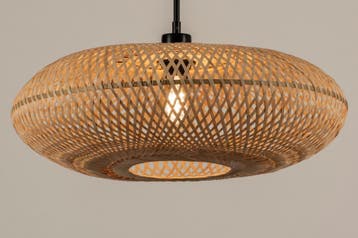 Rietveld Hanglampen - Bruin, Naturel - Metaal, Rotan, Huis en Inrichting, Lampen | Hanglampen, Verzenden, Nieuw