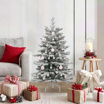 vidaXL Kerstbal Set 40 st Wit en Roze Ø 6 cm Kunststof, Verzenden, Nieuw
