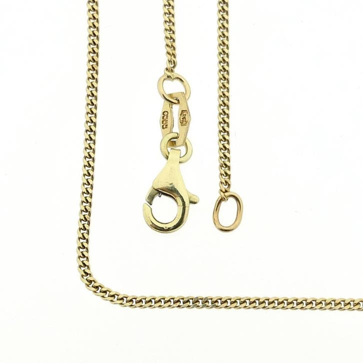 Gouden dunne gourmetschakel ketting, Sieraden, Tassen en Uiterlijk, Kettingen, Goud, Gebruikt, Goud, Ophalen of Verzenden