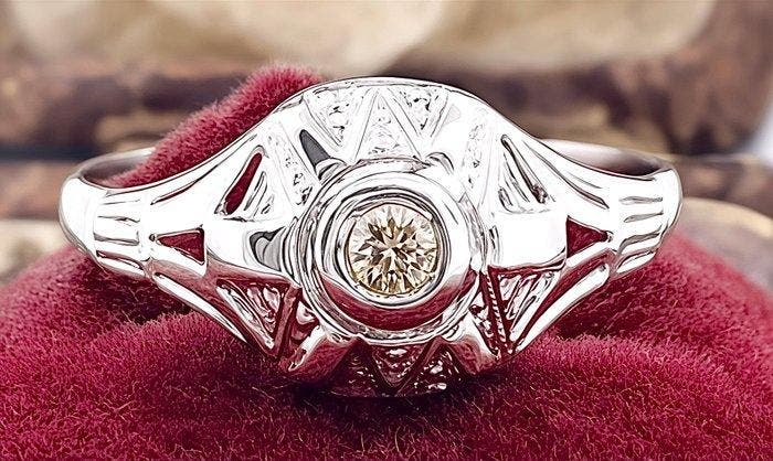 Zonder minimumprijs - Ring - 18 karaat Witgoud Diamant, Sieraden, Tassen en Uiterlijk, Ringen