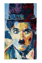 1,20 x 0,70 meter !!! Charlie Chaplin - Prachtig portret op