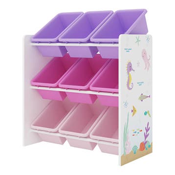 [en.casa] Kinderrek Muxía speelgoedkast 60x62x26,5 cm oceaan, Verzenden, Nieuw