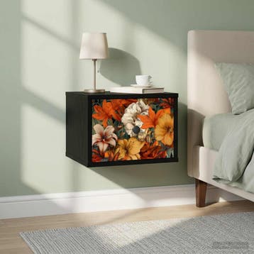 vidaXL Wandkastje GENNEP Zwart eiken 36 x 33 x 25 cm Bewerkt, Minder dan 45 cm, Verzenden, Nieuw, Minder dan 55 cm