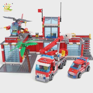 HUIQIBAO 774-delige Brandweerkazerne Bouwstenen Speelset met, Verzenden, Nieuw