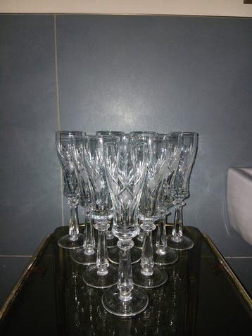 Champagneglas (10) - Kristal - Kristallen champagnefluiten