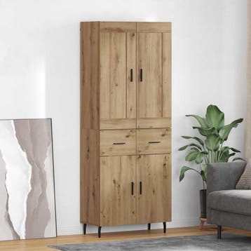 vidaXL buffetkast 2 st Artisan Eiken 69,5 x 34 x 180 cm, Minder dan 50 cm, Verzenden, Nieuw, Minder dan 100 cm