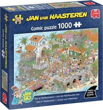 Jan van Haasteren - Leve de Middellandse Zee! Puzzel (1000, Hobby en Vrije tijd, Denksport en Puzzels, Verzenden, Nieuw