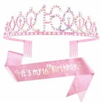 Ballonnen en XL slinger set Sweet 16 rosé goud, Hobby en Vrije tijd, Feestartikelen, Verzenden, Nieuw, Versiering, Verjaardag