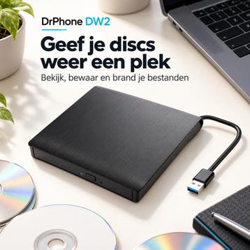 DrPhone DW2 - Externe DVD/CD Writer - DVD Speler - USB 3.0 -, Verzenden, Nieuw