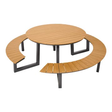 Picknicktafel - Arezzo - Aluminium - Rond - Lesli Living, Verzenden, Nieuw