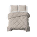 Lazy all-in-one dekbed stripes - taupe - 2-persoons | 240 x, Verzenden, Nieuw