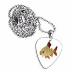 Goudvis plectrum ketting, sleutelhanger of oorbellen, Ophalen of Verzenden, Nieuw