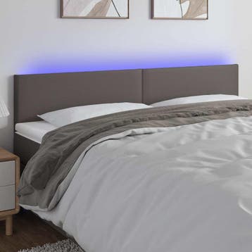 vidaXL Hoofdbord LED 160x5x78/88 cm kunstleer grijs, Verzenden, Nieuw, Grijs, Overige materialen