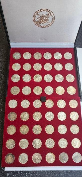 Duitsland - 54 Silbermünzen BRD 30 x 5 DM ab, 1952 inkl.
