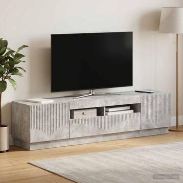 vidaXL 3-delige LED TV-kast HOORN 3 st Betongrijs Bewerkt, Minder dan 50 cm, Verzenden, Nieuw, Minder dan 100 cm