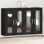 vidaXL Wandkasten 2 pcs Zwart Eiken 69,5 x 34 x 90 cm, Minder dan 50 cm, Verzenden, Nieuw, Minder dan 100 cm