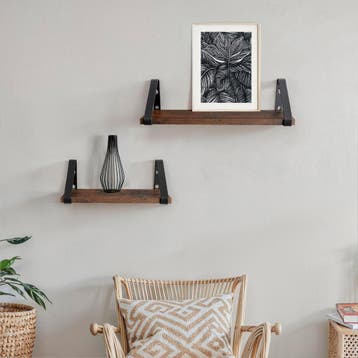 3 wandplanken Cowell - Industrieel hout donker, rustiek, Verzenden, Nieuw