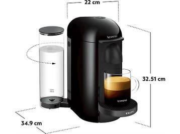 Krups -  Nespresso Vertuo Plus Capsulemachine Zwart, Verzenden, Nieuw, 1 kopje, Koffiepads en cups