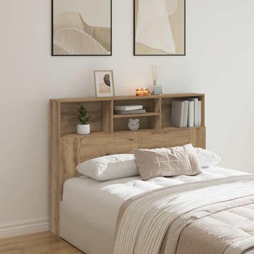 vidaXL Hoofdbordkast Artisan Eiken 140x19x103,5 cm, Verzenden, Nieuw, Bruin, Hout