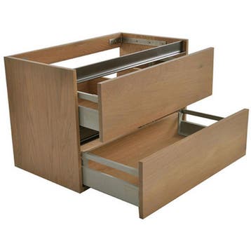 Wiesbaden OAK Onderkast Met 2 Laden - 80x46cm - Eik, Ophalen of Verzenden, Nieuw