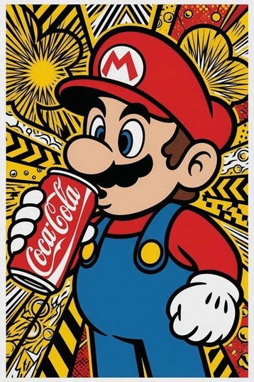 ROW - Mario Coca-Cola - ÉDITION UNIQUE 1/1 SIGNÉE COA -, Nieuw