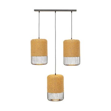*WOONWINKEL* Kare Design Aloha Rieten Eettafel Hanglamp, Verzenden, Nieuw