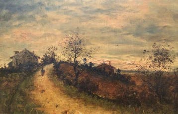 Barbizon School (XIX) - Country Road at Twilight