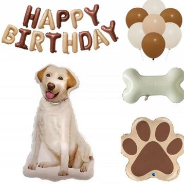 Folie ballon letter set Dog Party goud, Verzenden, Nieuw