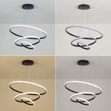 Korting: Moderne 3-Ring Dimbare Hanglamp – Zwart Aluminium, Huis en Inrichting, Lampen | Hanglampen, Verzenden, Nieuw, Overige materialen