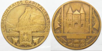 La Sequanaise 1889 1939 Capitalisation Bronze 50 Mm Superbe, Verzenden