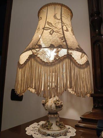 Lamp - barok - Porselein - Capodimonte, Antiek en Kunst