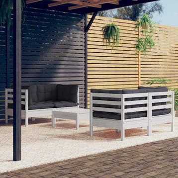 vidaXL 5-delige Loungeset met antracietkleurige kussens, Verzenden, Nieuw, Loungeset