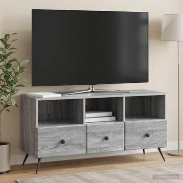 vidaXL TV-kast met lade Grijs sonoma 102 x 34,5 x 50 cm, Minder dan 50 cm, Verzenden, Nieuw, Minder dan 100 cm